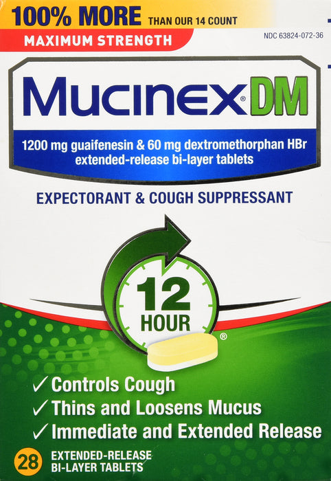 Mucinex DM Max Strength 1200mg Extended Release Tablets