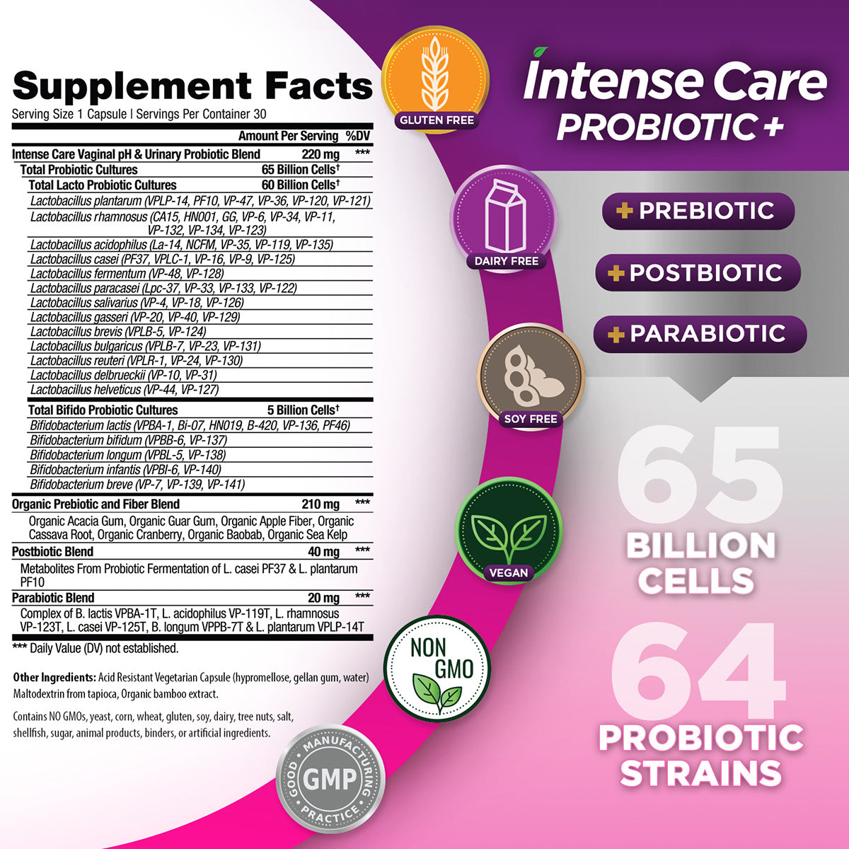 Intense Care Probiotic + Vaginal pH+ Urinary