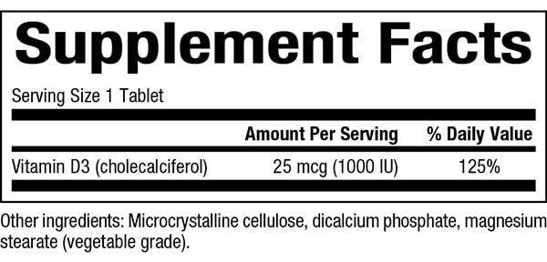 Vitamin D3 1000 IU (25 mcg)