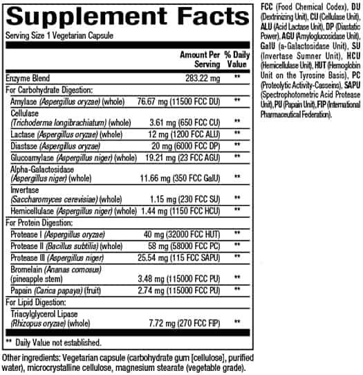 High Potency Multi Enzyme Vegetarian Formula