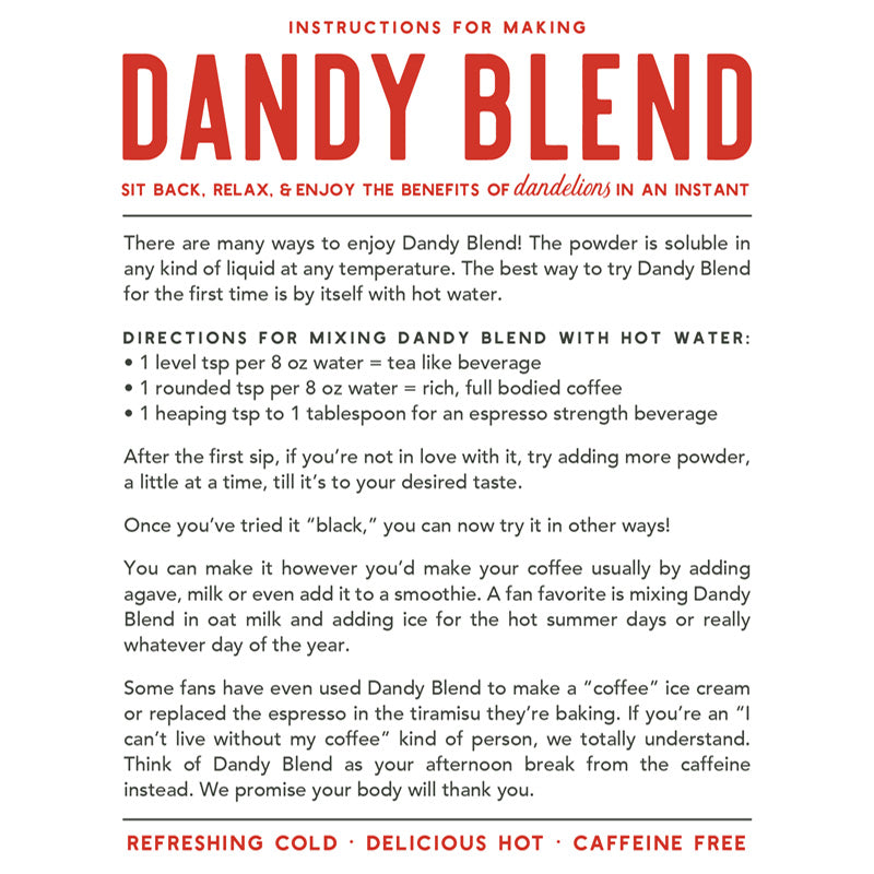 DANDY BLEND HERBAL BEVERAGE 25 POUCHES