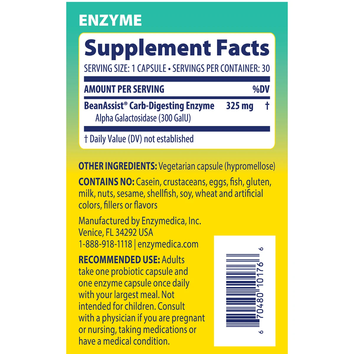 SubCulture Probiotics + Enzymes for Gas & Bloating