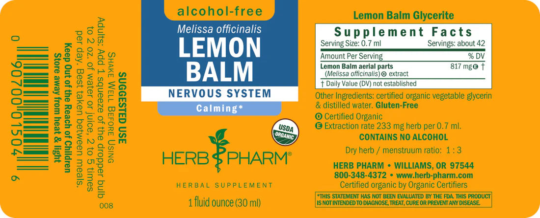 Lemon Balm, Alcohol-Free