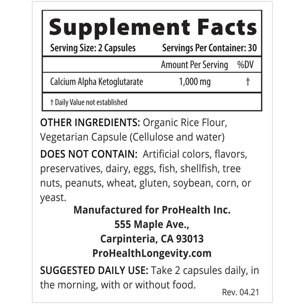 Calcium AKG Longevity 1,000 mg