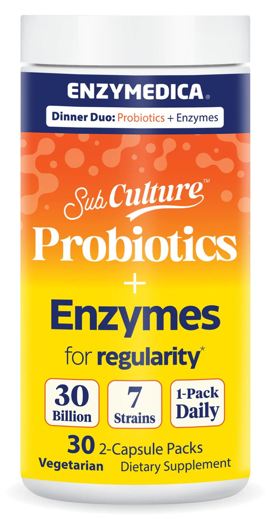 SubCulture Probiotics + Enzymes for Regularity
