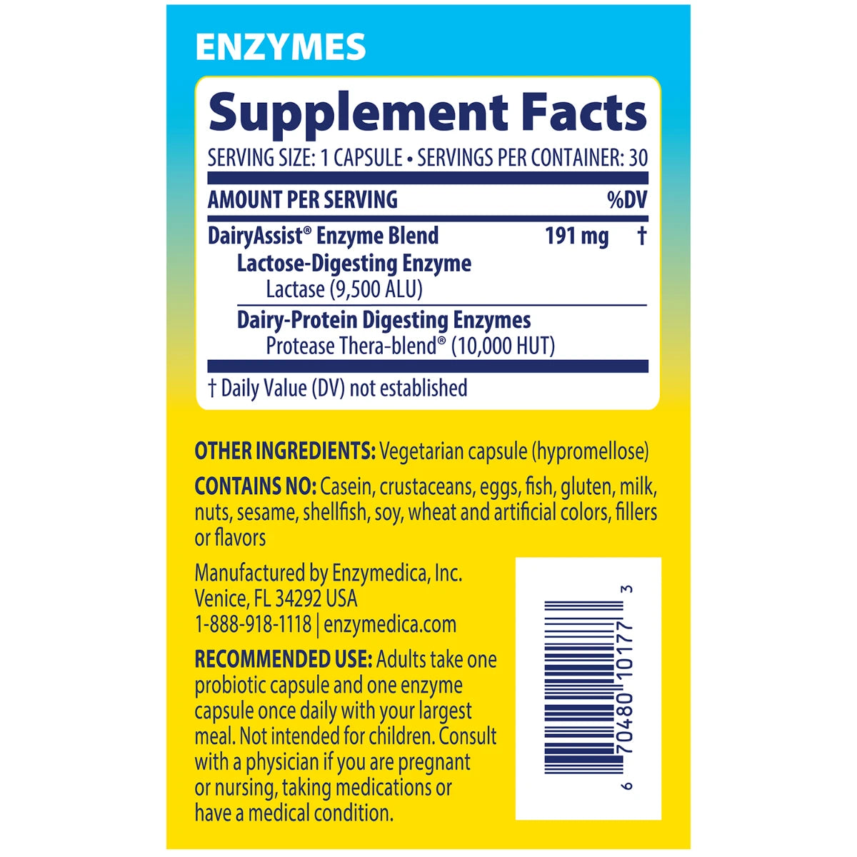 SubCulture Probiotics + Enzymes for Dairy Control