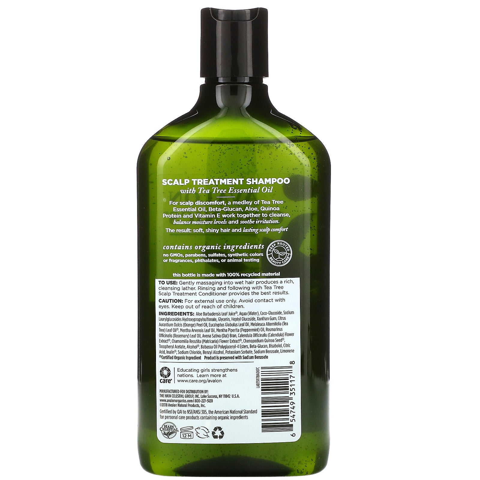 Avalon Organics Shampoo Scalp Treatment Tea Tree