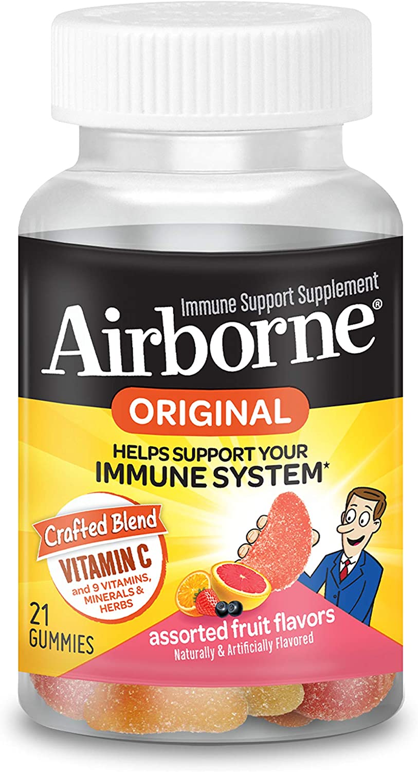 Airborne Assorted Fruit Flavored Immune Support Gummies 21ct