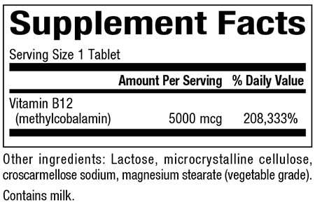 Vitamin B12 Methylcobalamin 5000 mcg