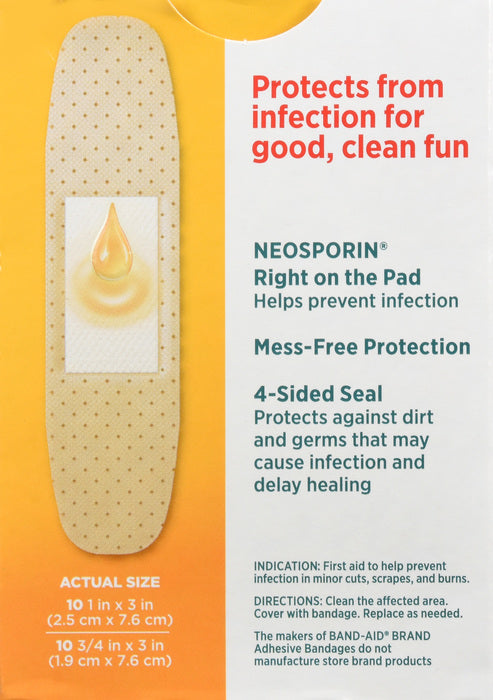 Band-Aid Brand Bandages with Neosporin Antibiotic, Assorted Sizes