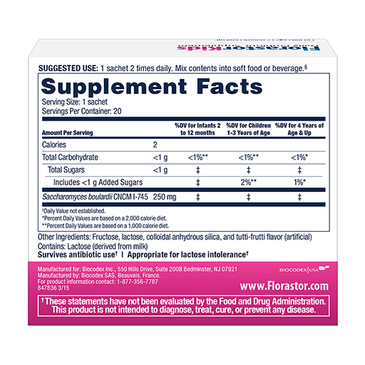 Florastor Kids Daily Probiotic Supplement 250mg